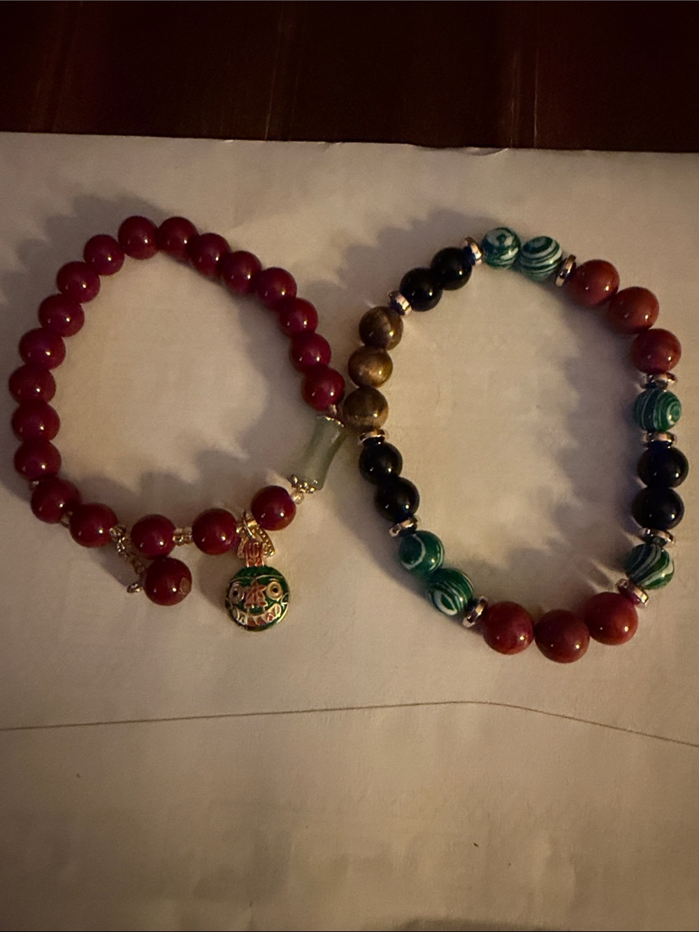 Oriental Red Beaded Charm Bracelet - Women Jewelry